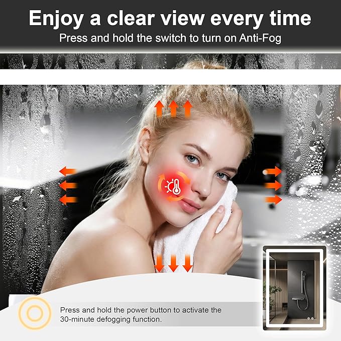 AMOISE LED Bathroom Vanity Mirror