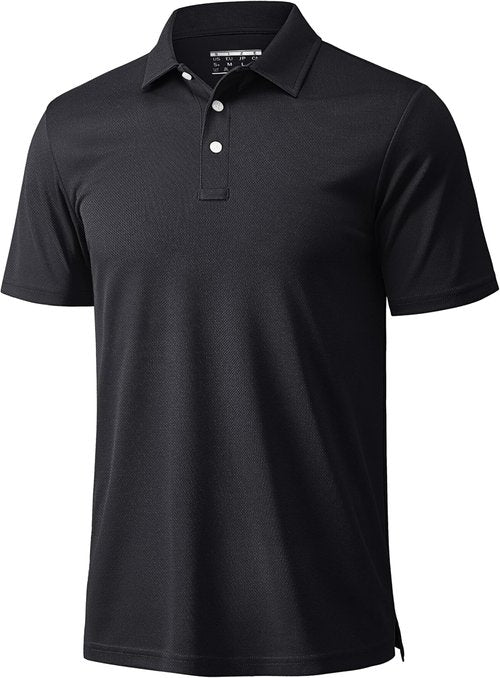 MAGCOMSEN Men's Polo Shirts 3 Buttons Casual Work T Shirts Quick Dry Short Sleeve Golf Shirt Pique Jersey Outdoor Performance