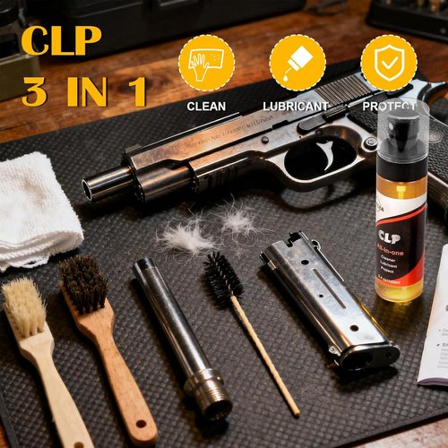 CLP Gun Cleaning Oil - 3.7oz Needle Oiler & Cleaner with Reusable Cloth Swabs for Firearm Maintenance