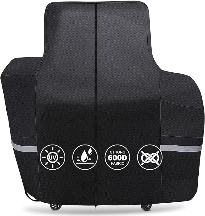 QuliMetal Grill Cover for Pit Boss Lockhart Platinum Series Grill, PBPEL218010500 - Heavy Duty Waterproof Fade Resistant Pit Boss Platinum Lockhart Grill Cover with Elastic Drawstrings & Zipper Design