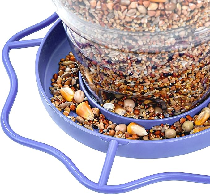 Hanizi Wild Bird Feeders for Outside, Hanging Bird Feeder Squirrel Proof, Outdoor Birds Feeders Wild Bird Seed, Garden Yard Decoration (Purple)