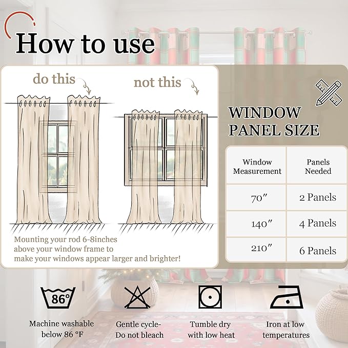 Lajode Plaid Curtains Gingham Patterned
