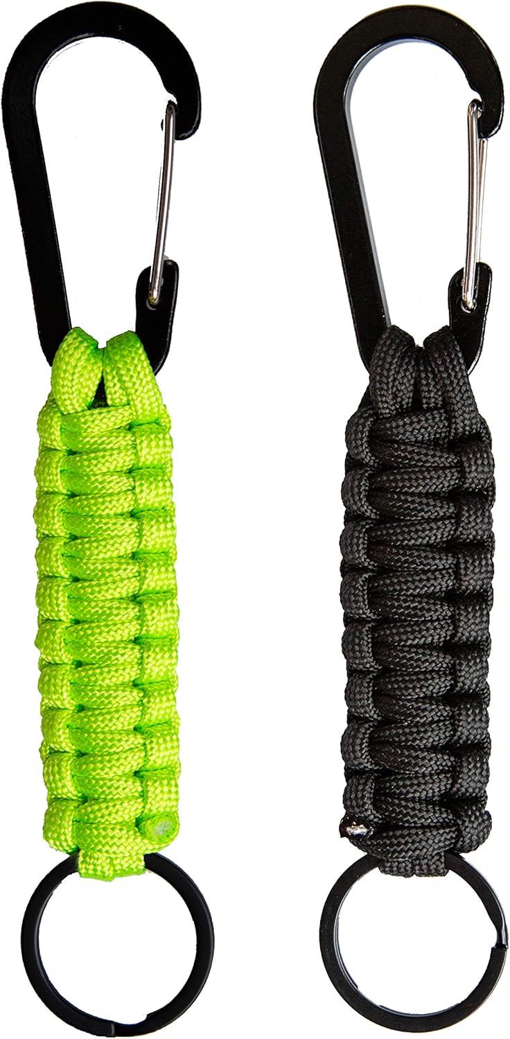 Paracord Lanyard Keychain with Carabiner Hook and Key ring