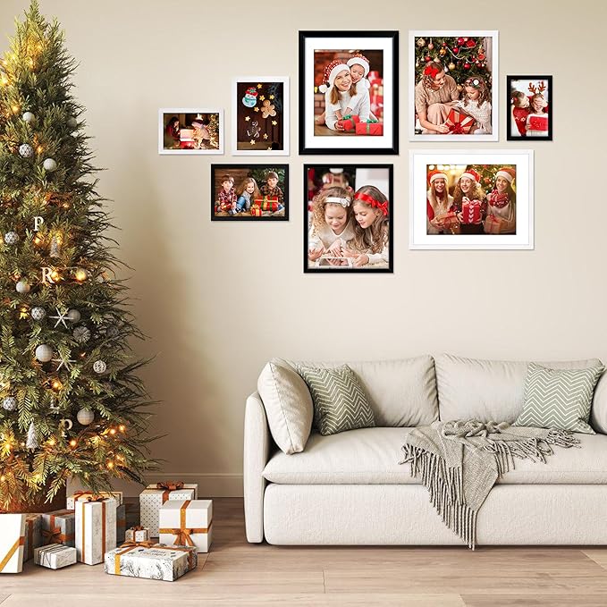 FIXSMITH 4x6 Picture Frame Set of 6, Black Photo Frames Bulk with HD Plexiglass for Wall Hanging or Tabletop Display, Multi Picture Frames Collage for Wall Decor