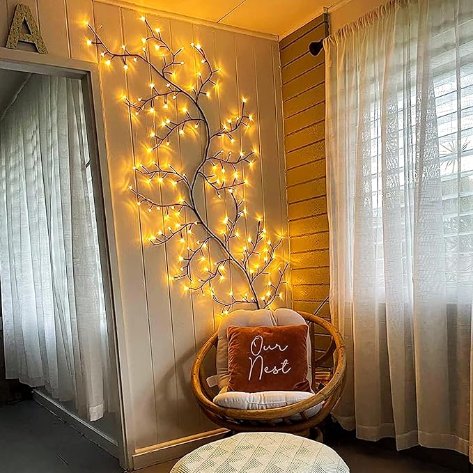Enchanted Willow Vine Lights for Wall: 7.5FT led Twinkling Tree Branch Light