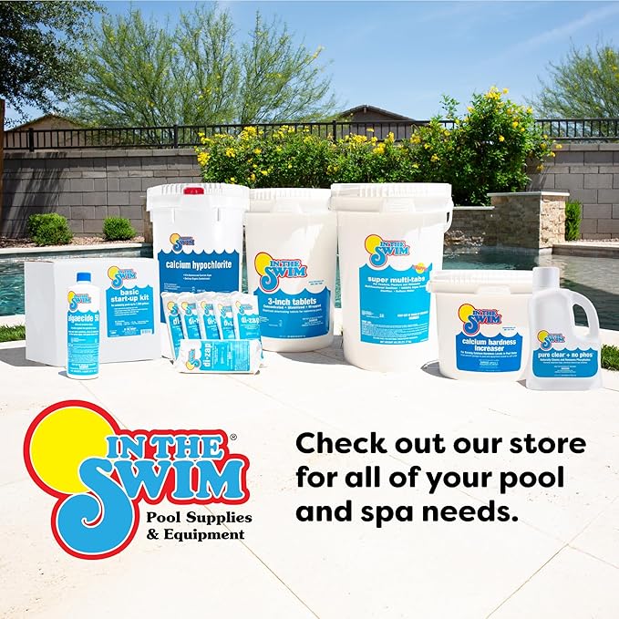 In The Swim Shock and Chlorine Bundle for Sanitizing Swimming Pools – Includes 24 x 1 Pound Bags of 68% Cal-Hypo Pool Shock and 50 Pound Bucket of 3 Inch Stabilized Chlorine Tablets