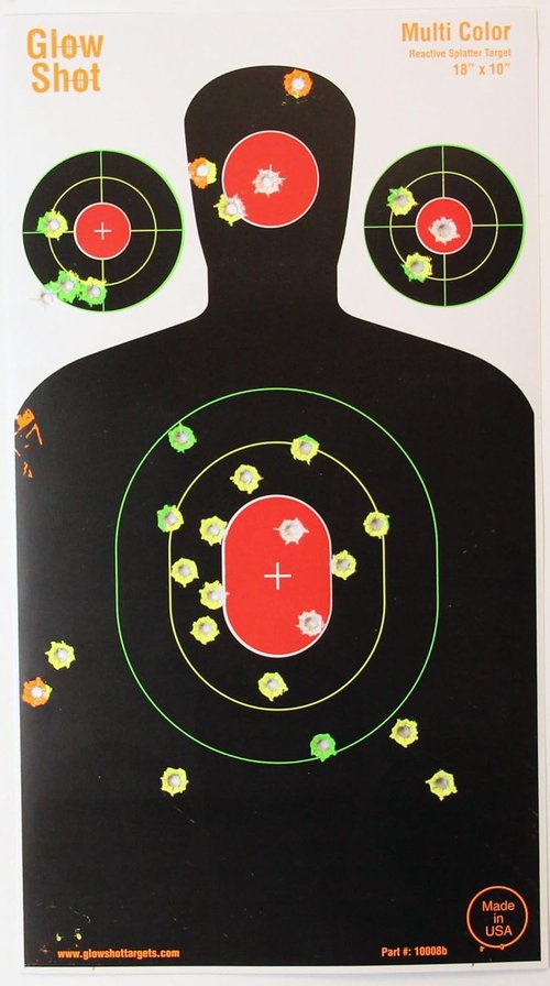 GlowShot Multi-Color Silhouette Splatter Target - 18" x 10" for Instant Hit Visibility