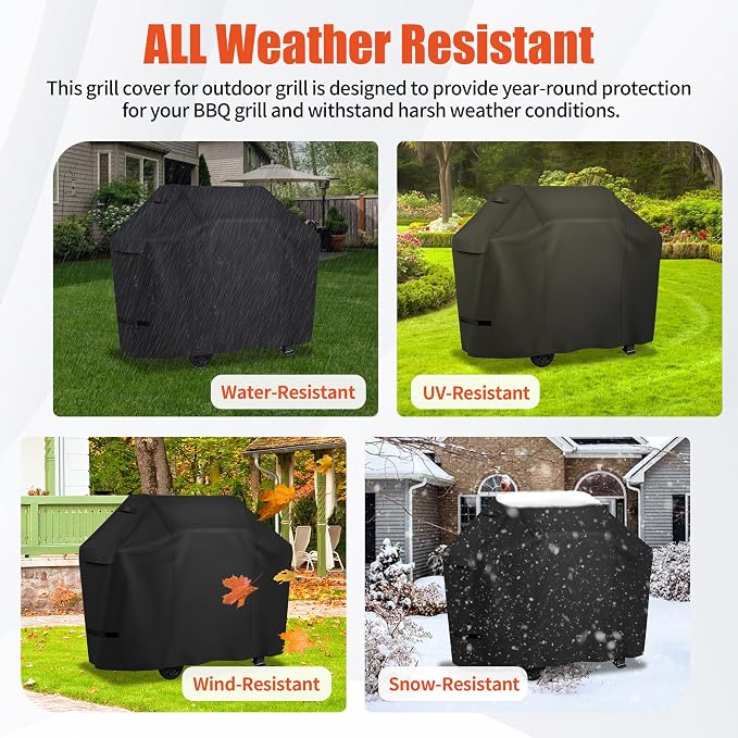 iCOVER Grill Cover 50 inch, BBQ Grill Cover for Outdoor Grill, 600D Heavy Duty Waterproof BBQ Cover, Anti-UV and Rip-Proof Barbecue Cover, Gas Grill Cover for Weber, Char-Broil, Nexgrill, etc