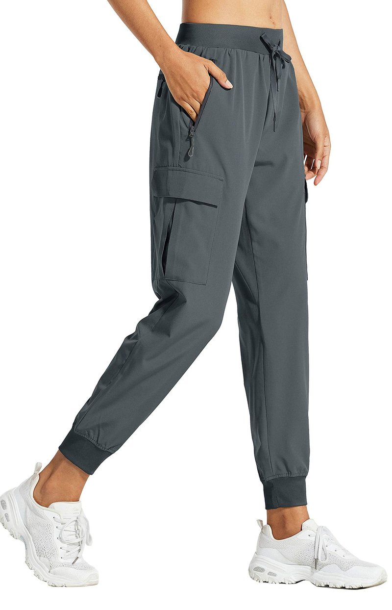Libin Women's Cargo Joggers Lightweight Quick Dry Hiking Pants Athletic Lounge Casual Travel Tall, Steel Gray M