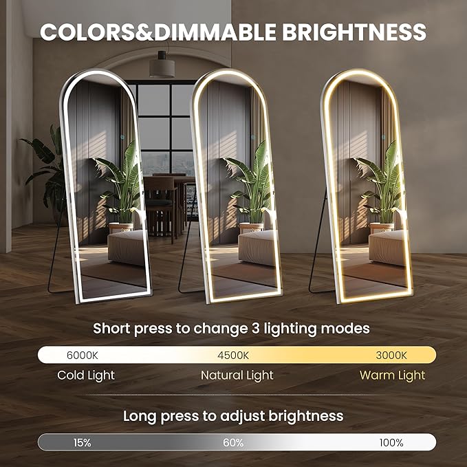 Sweetcrispy Arched Full Length Mirror