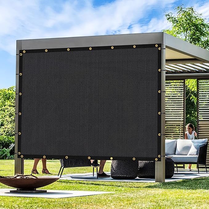 Artpuch Outdoor Pergola Shade Cover 15x24 FT Sun Shade Cloth with Grommets Black 90% UV Protection Canopy Patio Privacy Screen (Customized Available)
