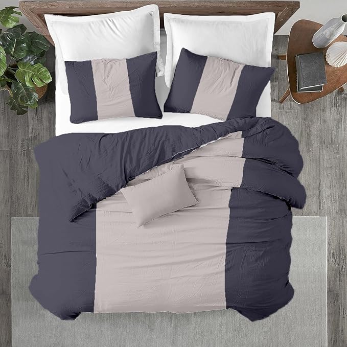 Kotton Culture 1 Pc Custom Size Duvet Cover Only -100% Egyptian Cotton Sateen 600 Thread Count Ultra Soft Premium Durable Comforter Cover Zipper Closure & Corner Ties (Dashing Grey, Custom)