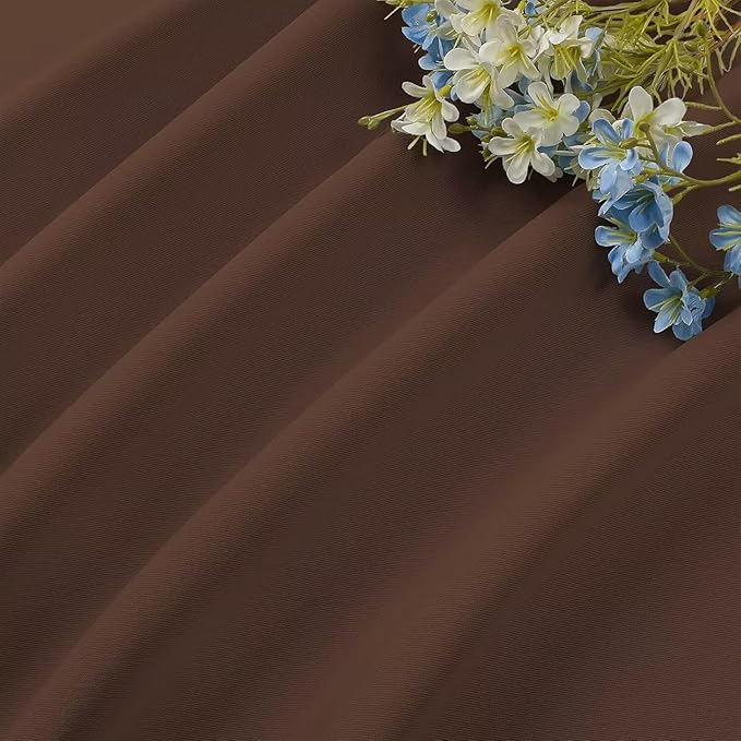 CUCRAF Brown Blackout Curtains 45 inch Length 2 Panels Set, Rod Pocket Room