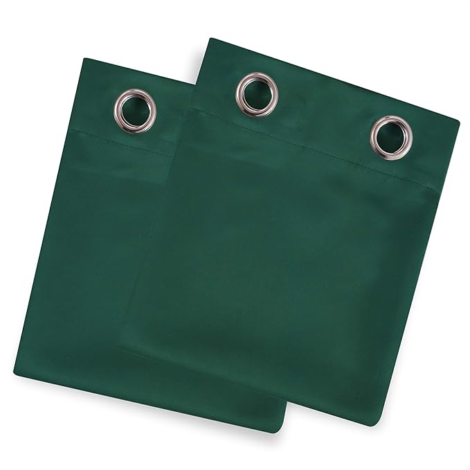 LEMOMO Dark Green Thermal Blackout Curtains/42 x 72 Inch/Set of 2 Panels Room
