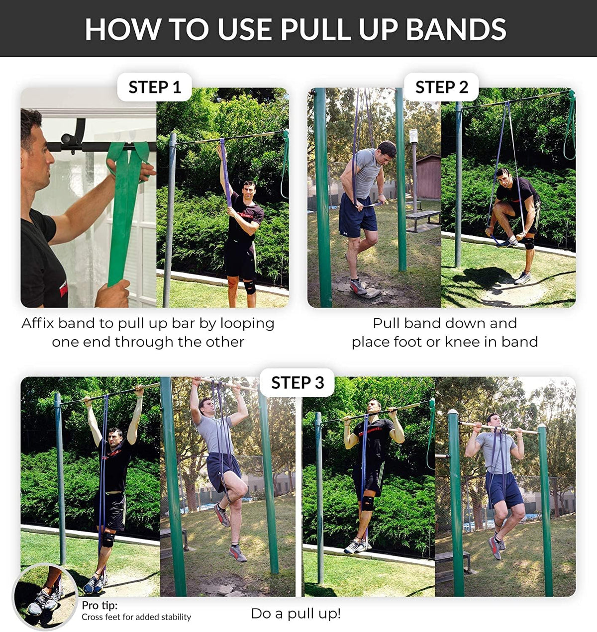 Pull Up Resistance Bands for Functional Fitness | 5-15 lbs Stretch Bands for Workouts