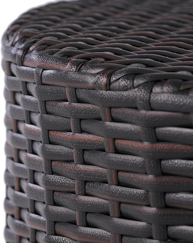 Christopher Knight Home Keaton Wicker Barrel Side Table, Multibrown 16.75 inches high x 17.5 inches wide 17.5 inches deep
