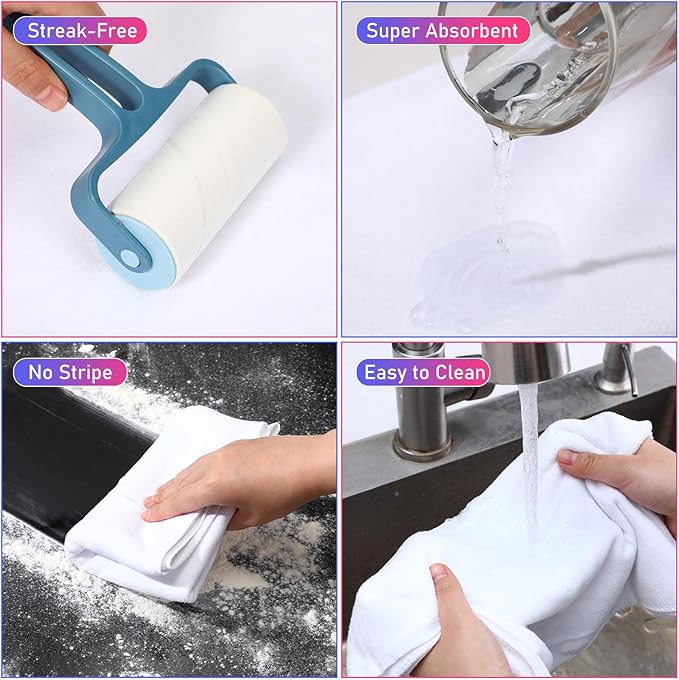 12 Pcs Extra Large Microfiber Cleaning Cloths Bulk 30" x 20" Washable Reusable Microfiber Rags Absorbent Cleaning Towels for Floor Glass Window Car Kitchen Bathroom House(White)