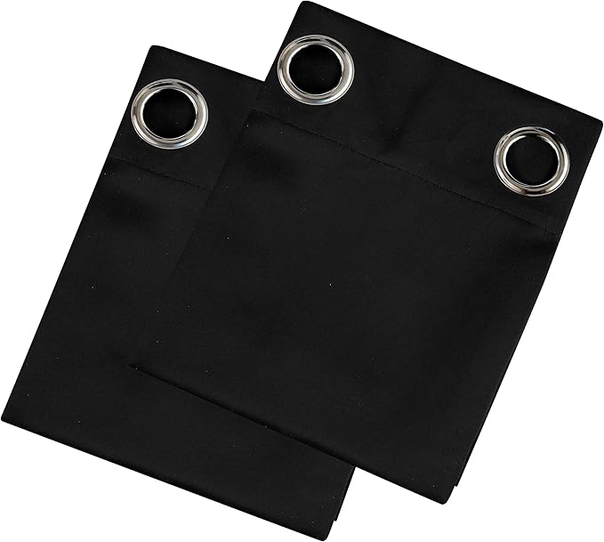LEMOMO Black Thermal Blackout Curtains/42 x 84 Inch/Set of 2 Panels Room