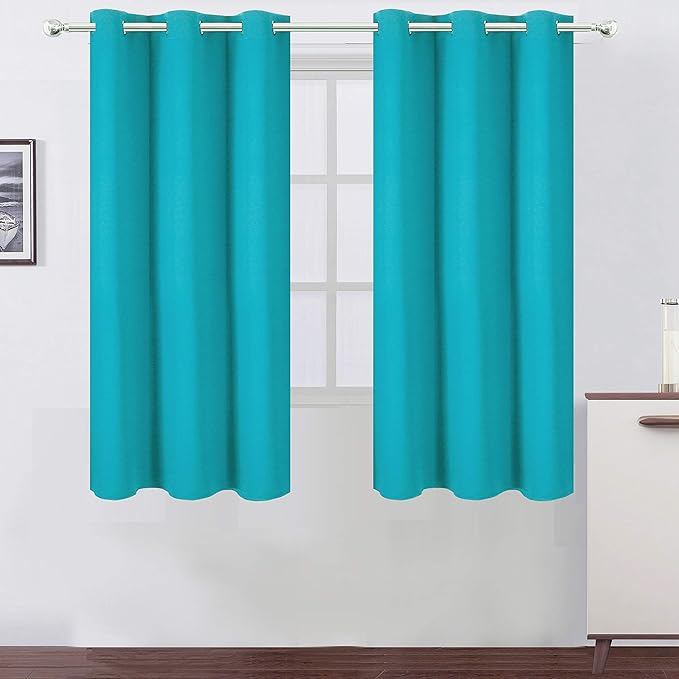LEMOMO Teal/Turquoise Blackout Curtains/42 x 63 Inch Length Kids Curtains/Set