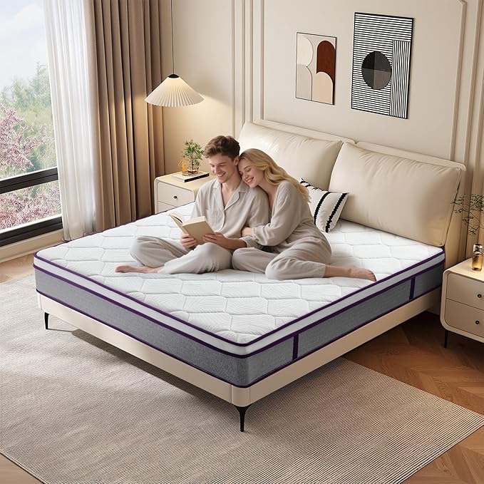 Twin XL Mattress 12 Inch, Memory Foam Mattress with Pocket Spring, Soft & Comfortable Medium Firm, Hybrid Mattresses Twin XL Size Mattresses in a Box for Motion Isolation, Pressure Relief