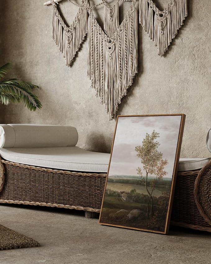 InSimSea Framed Canvas Prints Art Vintage Decor, Rural Scenery Landscape Paintings, Large Prints, Countryside Farmhouse Hanging Wall Decorations for Living Room Dining Room Bedroom, 20"x30"