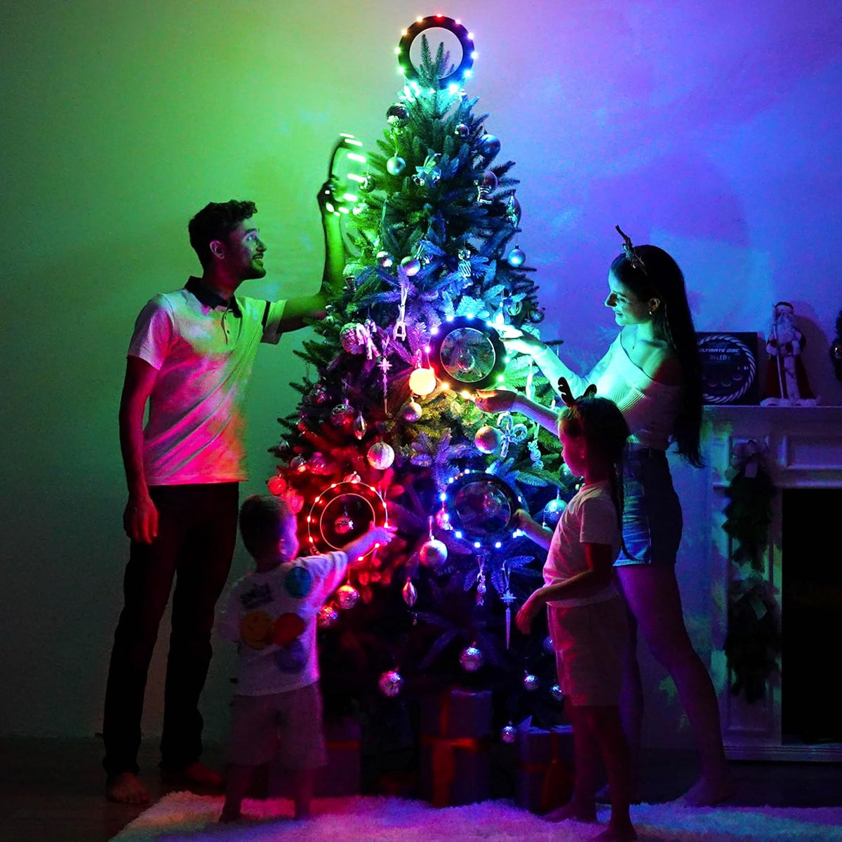 TOSY Flying Ring Bundle - 6-Pack with 2 Blue, 2 Green, & 2 Red | Super Bright 12 LEDs
