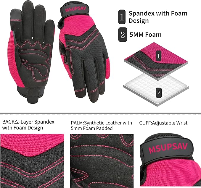 Thorn Proof&Puncture Resistant Gardening Gloves with Grip,Garden Gloves for Women, Leather Work Gloves,Gifts