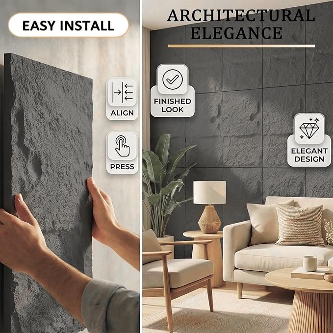 3D Faux Stone Wall Panels, 1.18" wall Panels