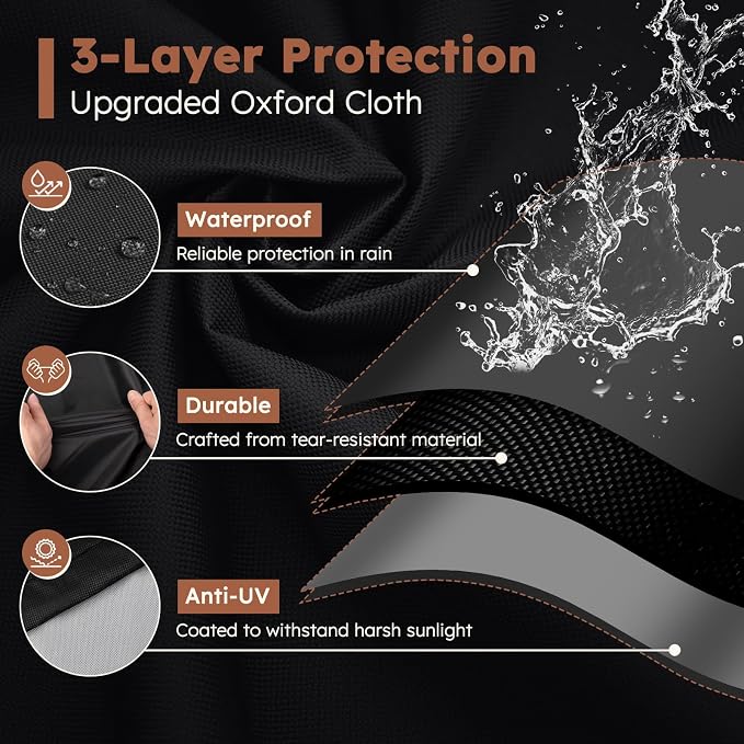 MR. COVER Grill Cover for Traeger Pro 34 & 780 Series, Waterproof Wood Pellet Smoker Cover for Traeger 34 / Pro 780, Texas, Z Grills, Heavy Duty Premium Pellet BBQ Cover for Outdoor with Straps, Black