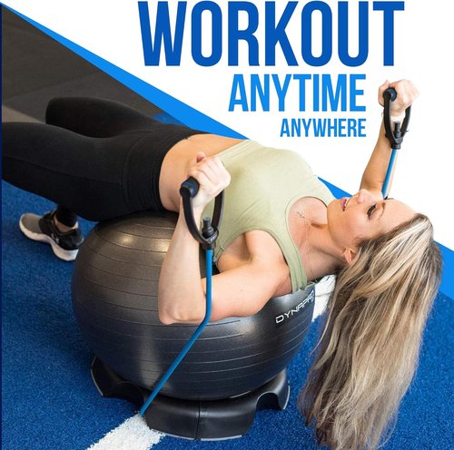 Adjustable DYNAPRO Exercise Resistance Bands with Comfort Handles - Professional Quality for Workouts, Yoga & Physical Therapy