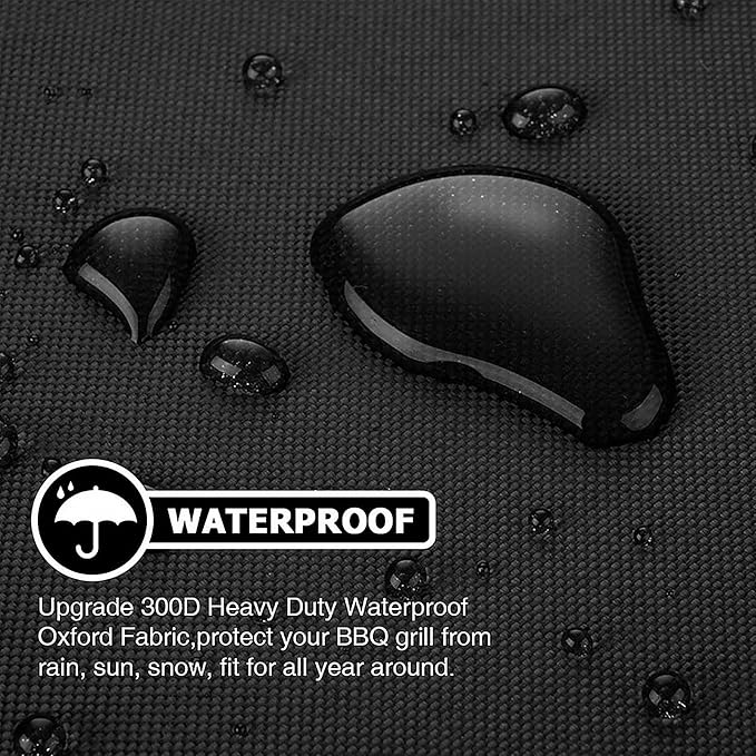 Grill Cover, 48-inch Heavy Duty Oxford Outside Waterproof Grill Covers, Dust-Proof Windproof UV Resistant BBQ Gas Cover Fit Most Brands Char Broil, Weber, Brinkmann, Holland