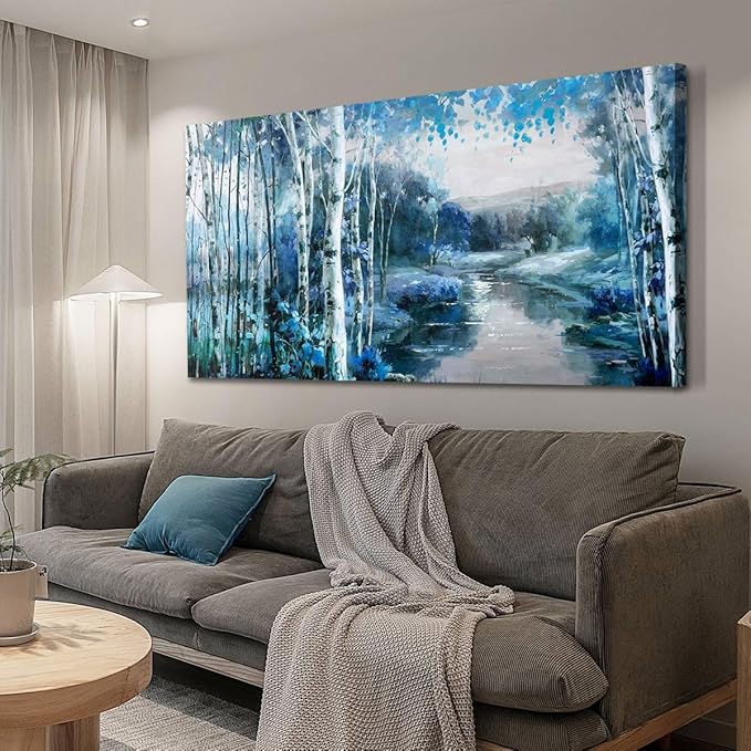 Arjun Tree Wall Art Canvas for Living Room Landscape Picture Nature Forest Painting Bedroom, Large Artwork Textured Framed Home Office Wall Décor 48"x24"