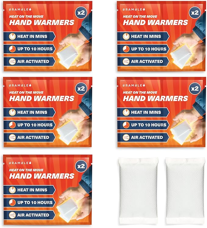 Bramble - Hand Warmers Disposable – Air-Activated Pocket Warmers for Hiking, Skiing, Camping, and Outdoor Activities – Provides Up to 10 Hours of Heat