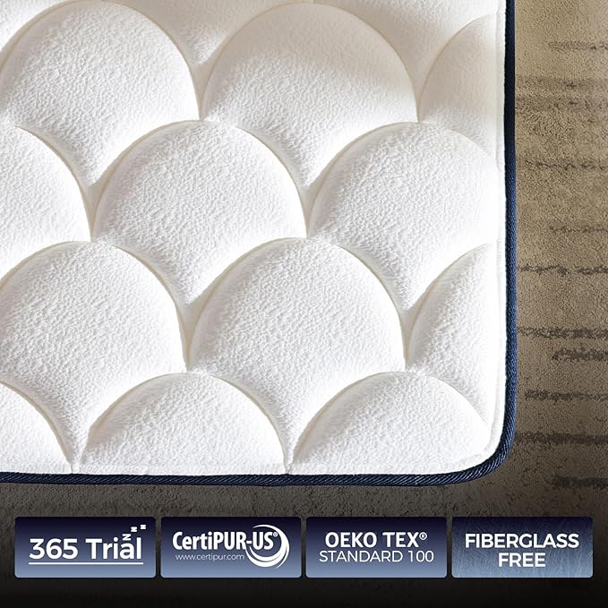 King Mattress, 14 Inch King Size Hybrid Mattress in a Box, Medium Firm Memory Foam mattress, with Individual Pocket Springs, Upgrade Zoned Support, Motion Isolation&Pressure Relief, CertiPUR-US