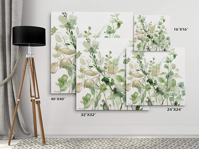 Wexford Home Sage Garden II-Canvas Prints Wrapped Gallery Wall Art | Stretched and Framed Ready to Hang 32X32 Multicolor
