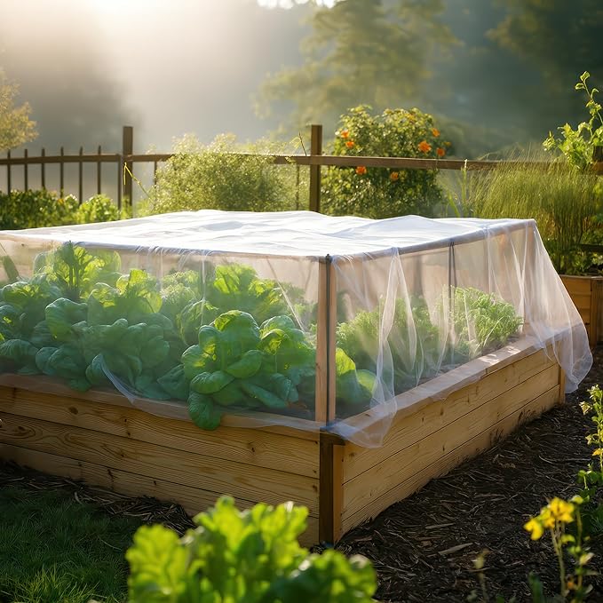 White DIY Mosquito Net Fabric | 10x10 FT Netting | Insect Cover for Garden, Patio, Outdoor & Windows | Multiple Sizes in Black, White & Green | Raised Bed Screen Mesh Barrier