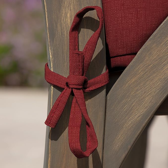 Arden Outdoor Seat Cushion, 19 x 19, Rain-Proof, Fade Resistant Ruby Red Leala