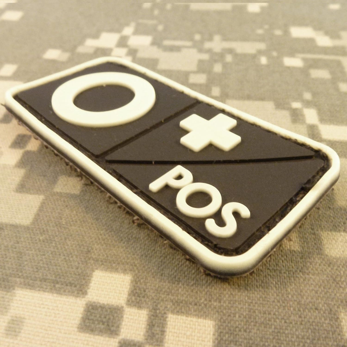 O Positive Mini First Aid Blood Type PVC Patch - Glow in the Dark, Velcro-Compatible for Hats & Gear