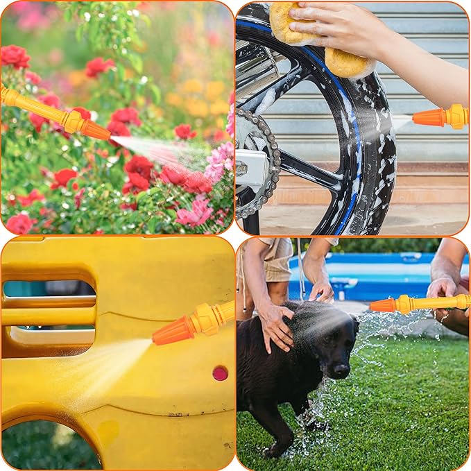 Kids Pressure Washer Toy, Outdoor Car Wash Playset for Patio Lawn Garden, Self Powered Water Pressure Washer Toy, Ages 3+, Gifts for Boys and Girls