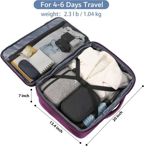 MATEIN Large Purple Travel Backpack - Water Resistant & Expandable 50L Daypack for Women