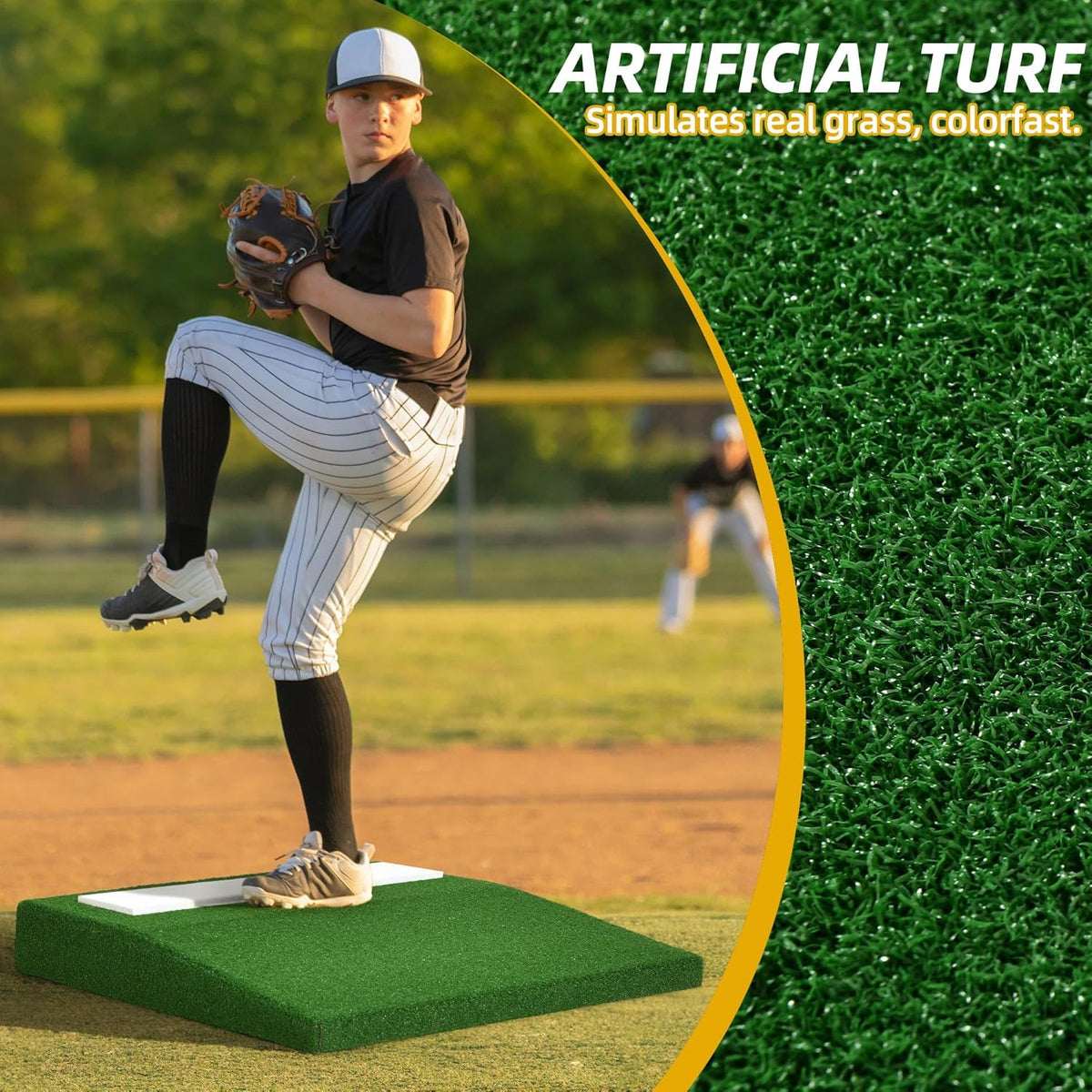 Shopsource Portable Pitching Mound - Non-Slip Rubber Plate for Baseball & Softball Training