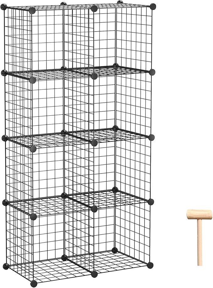 C&AHOME Wire Cube Storage, 8-Cube Organizer Metal C Grids Storage, Storage Bins