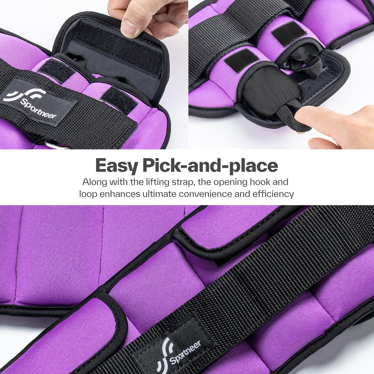 Sportneer Adjustable Ankle Weights for Women and Men：1 Pair 1 2 3 4 6 7lbs Upgraded Easily Adjustable Leg Weight, Weighted Wrist Weight Strap for Gym, Fitness, Workout, Walking, Dancing