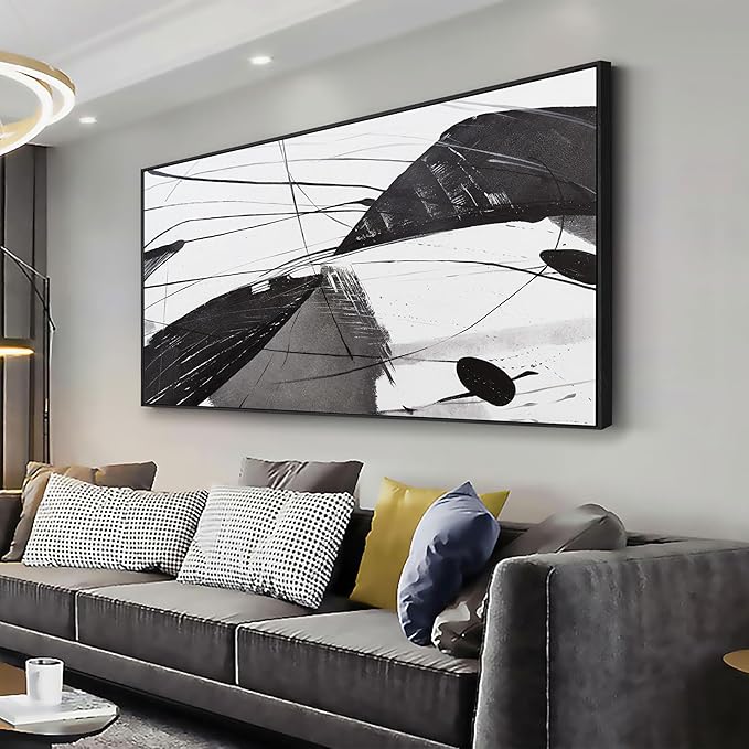 Abstract Canvas Art Home Wall Decor Black and White Abstract Wall Art Framed
