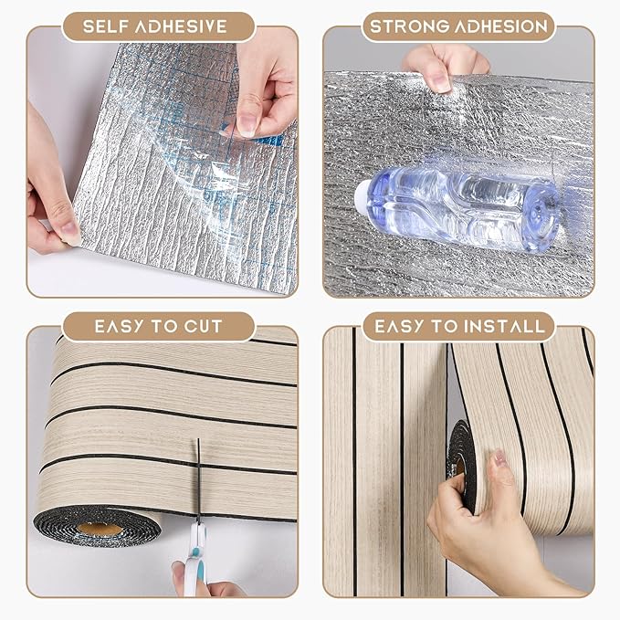 VEELIKE Coastal Oak Wood Wall Panels Peel and Stick Light Oak Wood Slat Wall