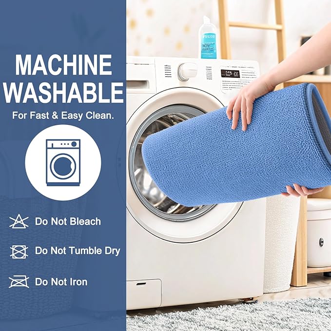 OLANLY Thick Memory Foam Bath Mat Rug 36x24, Extra Soft Absorbent Bathroom Rug, Quick Dry Bath Mat, Non-Slip, Machine Washable Carpet for Floor, Tub and Shower, Home Decor Accessories, Cornflower Blue