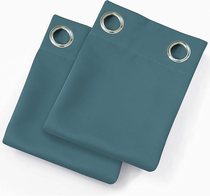 LEMOMO Sea Teal Thermal Blackout Curtains/52 x 63 Inch/Set of 2 Panels Room