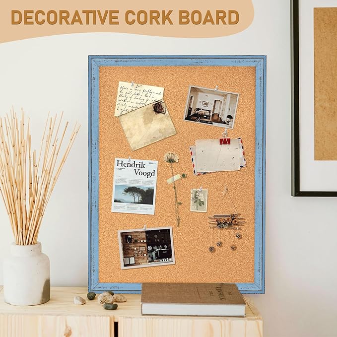 DOLLAR BOSS Cork Boards for Walls, 36 X 24 Inches Bulletin Board Decorative