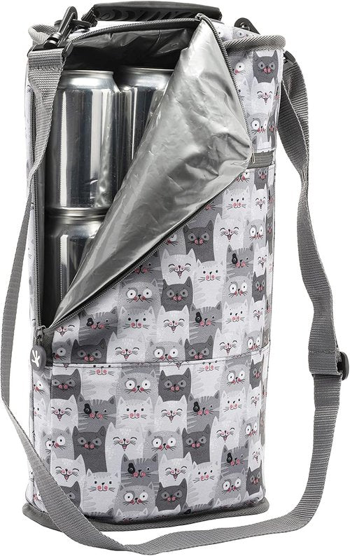 Geckobrands Verticool Insulated Soft Cooler Bag - Portable, Holds 9 Cans or 2 Wine Bottles, Ideal for Beach & Picnics