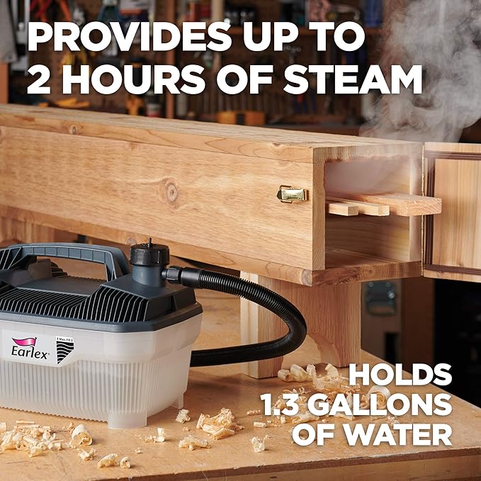 Earlex SS77USSG Steam Generator, 1.3-Gallon Capacity, 12' Hose, Steamer for Wood Bending, Steam Box for Wood, Portable Steam Generator